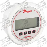 DWYER Digital Differential Pressure Gauge: DM-1000, 0.125 in Tubing, Center Back, 5 in Dial, 4X, 4X (MPN DM-1210). Key specifications — Case Material: Glass-Filled Plastic; Series: DM-1000; Pressure Measuring Units: kPa; Brand: DWYER; Process Connection Location: Center Back; Over-Pressure Limit: 100% Full Scale; Accuracy: ±1.00%; NEMA Enclosure Rating: 4X.