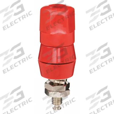 APPROVED VENDOR Binding Post: 2 in Lg, Brass, Silicone Rubber, 15 A Max Current - Binding Posts