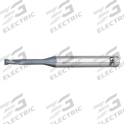 OSG Square End Mill: Carbide, WXL Coated, 2 Flute, 1 mm Mill Dia, 1.5 mm LOC - Pencil-Neck Carbide Square End Mills for Hardened Materials