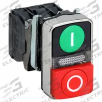 SCHNEIDER ELECTRIC Multihead Operator: 3 Buttons, 22 mm, 1NO/1NC, Metallic, Full Volt, LED (MPN XB4BW73731B5). Key specifications — AC Contact Rating: 6 A @ 120 V; Action: Momentary/Momentary/Momentary; DC Contact Rating: 0.27 A @ 250 V; Legend: I/O; Operator Illumination: Illuminated; Product Type: Multihead Operators; Series: XB4; Manufacturer Part Number: XB4BW73731B5.