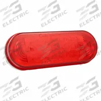 GROTE Stop/Turn/Tail Light: LED, Stop Light, Red, Oval, 2 1/4 in Overall Ht, 6 1/2 in Overall Wd (MPN 53962). Key specifications — Standards: FMVSS 108; Electrical Connection: Male Pin; Brand: GROTE; Installation Type: Permanent; Lens Color: Red; Mount Type: Grommet; Lighting Technology: LED; Light Type: Stop Light.