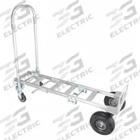 DAYTON Convertible Hand Truck: 600 lb, Dual-Handle, Silver, Aluminum, Pneumatic, 62 in Handle Ht (MPN 34D672). Key specifications — Brand: DAYTON.
