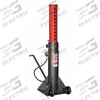 GRAY Support Stand: Pneumatic, 35 ton Load Capacity, 55 in Max Extended Ht, 31 1/2 in Min Ht, 1 PR (MPN 35T-H Stands). Key specifications — Base Shape: Square; Base Material: Steel; Saddle Shape: Round Textured; Brand: GRAY.