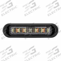 MAXXIMA Surface Mount Emergency Warning Light: Emergency Vehicle Area Light, Amber/Red/White, Clear (MPN M20494RYW-TC). Key specifications — Brand: MAXXIMA; Lens Color: Clear; Number of Flash Patterns: 28; Operating Voltage: 12/24V DC.