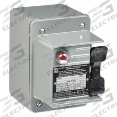 SQUARE D Manual Motor Starter: Non-Reversing, 1 Poles, 16 A, Thermal Protection, Toggle Switch (MPN 2510FW1P). Key specifications — Brand: SQUARE D; Thermal Units Required: 1 (Not Included).