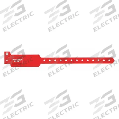 ID Wristband: Allergy Alert, 10 1/4 in Overall Lg, 1 3/8 in Overall Wd, Plastic - Security Wristbands