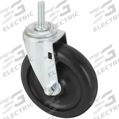 APPROVED VENDOR Stem Caster: Swivel, 5 in Wheel Dia., 1 1/4 in Wheel Wd, Polyolefin - Standard Threaded Stem Casters