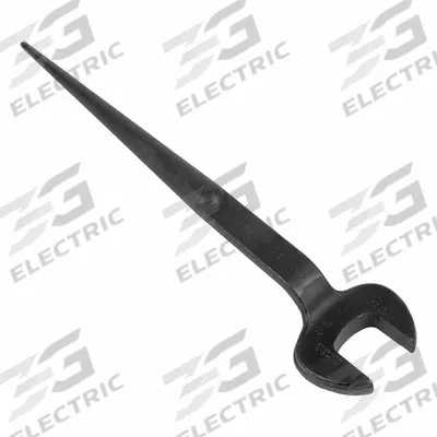 KLEIN TOOLS Spud Wrench: Alloy Steel, Black Oxide, 3 5/8 in Head Size - SAE Offset Open End Spud Wrenches