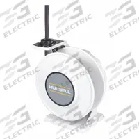 HUBBELL WIRING DEVICE-KELLEMS Extension Cord Reel: Ratchet Lock, 45 ft Cord Lg, 10 AWG, SJO, White (MPN HBLI45103). Key specifications — Retractable Cord Ending NEMA Configuration: Bare Wire; Brand: HUBBELL WIRING DEVICE-KELLEMS.