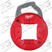 MILWAUKEE Fish Tape: 240 ft Lg, Manual Wind Tape Retraction, Flat Tape Shape, Formed Hook End Style (MPN 48-22-4188). Key specifications — attr306613: 48-22-4188; attr306630: Internal Rotating; attr306631: Winder Slide; attr306622: Stainless Steel; attr306616: MILWAUKEE; attr542118: Manual Wind; attr544274: 13 in.