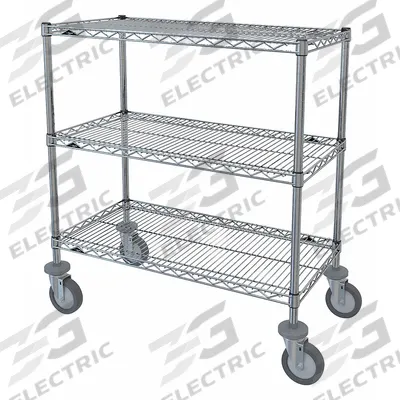 METRO Wire Shelving Unit: 60 in x 24 in x 39 7/8 in, Dry, Split Sleeve, 3 Shelves - Mobile Wire Shelving for Dry Use