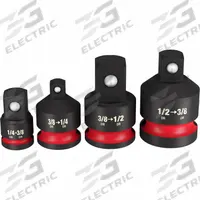 MILWAUKEE Socket Adapter Set: 1/2 in_1/4 in_3/8 in Input Drive Size, Black Phosphate (MPN 49-66-6742). Key specifications — attr1204876: Locking Not Included; attr1204887: MILWAUKEE; attr1204888: Black Phosphate.