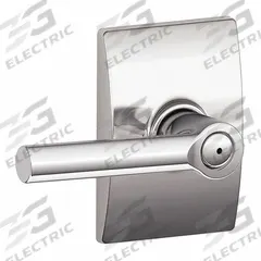 SCHLAGE RESIDENTIAL Door Lockset: Privacy Lever Locksets, Chrome (MPN F40 BRW 625 CEN). Key specifications — Ligature Resistance: Not Ligature-Resistant; Brand: SCHLAGE RESIDENTIAL; Lockset Function ANSI Code: F76; Visual Indicator Message: No Message; Lockset Style: Broadway; ADA Compliant: No; Finish: Bright Chromium-Plated : Brass.