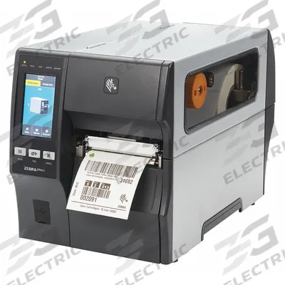 ZEBRA Industrial Printer: ZT400, 4.09 in Max. Print Wd, 14 in/sec, Rewind/Peel Off Dispensing - Up to 3,000 Labels per Day