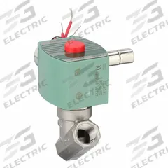 REDHAT Solenoid Valve: 2-Way, Normally Closed, 3/8 in Pipe Size, 24V DC, Watertight, High Flow (MPN 8210G036). Key specifications — Pipe Size: 3/8 in; Voltage: 24V DC; Brand: REDHAT; Coil Enclosure: Watertight.