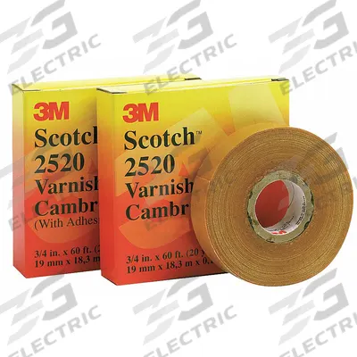 3M Electrical Tape: 1 1/2 in Wd, 36 yd Lg, 8 mil Thick, Varnished Cotton Cloth - Abrasion-Resistant Electrical Tape