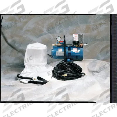 ALLEGRO Supplied Air Pump Package: 50 ft Hose Lg, 1 1/2 hp Pump Horsepower, Full Hood - Allegro Complete SAR Systems