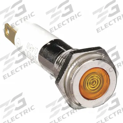 APPROVED VENDOR Flush Panel Light: 5/16 in Panel Mounting Hole Dia, LED, Yellow, Flush Head - LED Indicator Pilot Lights