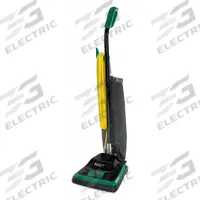 BISSELL COMMERCIAL Upright Vacuum Cleaner: 12 in Cleaning Path Wd, 95 cfm Air Flow, 13.5 lb Wt, Std (MPN BG100). Key specifications — Color: Black; Vacuum Motor Type: Brushed; Includes Onboard Hose: Onboard Hose Not Included; Head Height Adjustment: 6-Position; Brand: BISSELL COMMERCIAL; Drive Belt: Mechanical Clutch; Includes: Nonstick Shakeout Dust Bag; Independent Brush Motor: No.