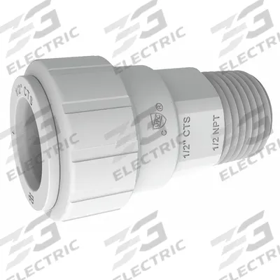 JOHN GUEST Push-Fit Adapter Fitting: 1 in OD x 3/4 in Pipe Size, Push-to-Connect x MNPT - Polysulfone Push-to-Connect Tube Fittings