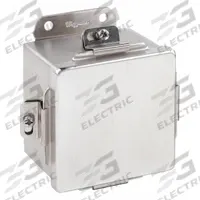HOFFMAN Enclosure: 304 Stainless Steel, 4 in x 4 in x 3 in, NEMA 12/3R/4/4X, Solid Cover, Clamp On (MPN A404NFSS). Key specifications — Brand: HOFFMAN; Closure Method: Clamps; Enclosure Material: 304 Stainless Steel; Knockouts: Not Included.