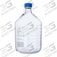 GLOBE SCIENTIFIC Media Bottle: 5 L, Screw-On, GL45, 330 mm, Colorless, Closure Included, Attached (MPN 8105000). Key specifications — Closure Type: Screw-On; Mouth Size: Wide; Screw Closure Size: GL45; Brand: GLOBE SCIENTIFIC; Body Color: Colorless.