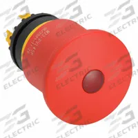 EATON Mushroom Head Push Button: Red, 45 mm Mounting Size, Non-Metallic, Maintained (MPN M22-PVL45P). Key specifications — Brand: EATON; Action: Maintained; Series: M30; Push Button Material Type: Non-Metallic.