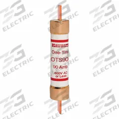MERSEN Fuse: Class K5, OTS Series, Fast-Acting, 90 A, 600 V AC, 300 V DC, Non-Indicating (MPN OTS90). Key specifications — Series: OTS; Brand: MERSEN; Manufacturer Part Number: OTS90.