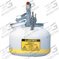 JUSTRITE HPLC Waste Can: 2 gal Can Capacity, Stainless Steel Fitting Material, 2 Fittings (MPN TF12752). Key specifications — Seal Material: EDPM; Brand: JUSTRITE; Can Material: Polyethylene; Fitting Material: Stainless Steel.