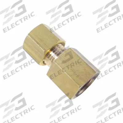 PARKER Compression Fitting Coupling: 1/2 in Pipe x 14 mm OD Fitting Size, BSPP x Compression - Standard Sleeve Brass Compression Fittings