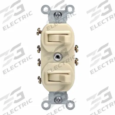 LEVITON Wall Switch: Toggle Switch, 3-Way, Maintained, White, 120/277V AC - Toggle Wall Switches