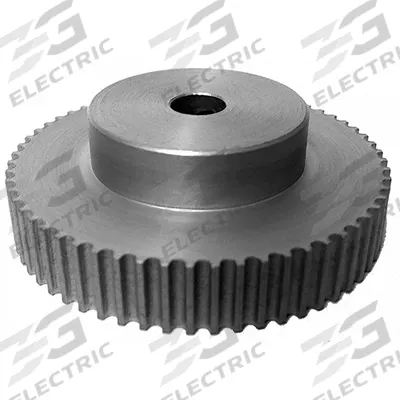 Dayton Timing Pulley: Curvilinear, Fixed, For HTD Timing Belt Section, For 6 mm Belt Wd - HTD Section Fixed-Bore Timing Pulleys with Hub
