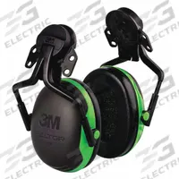 3M PELTOR Earmuffs: Hard Hat-Mounted Earmuff, Passive, 21 dB NRR, Dielectric, Electrically Insulated (MPN X1P5E). Key specifications — Sub-brand: PELTOR; Style: Rigid; Dielectric: Yes; Electrically Insulated: Yes; Series: X-Series; Cup Color_Original: Black; Features: Arms Maintain Proper Shape when Clicking In/Out; Compatible Manufacturer Model Number: X5001X-ANSI.