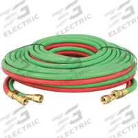 Twin Line Welding Hose: 1/4 in Hose Inside Dia., Green/Red, UNF x UNF, 50 ft Hose Lg, UNF x UNF (MPN 20027466). Key specifications — Hose Color: Red; Fitting Type: UNF x UNF; Brand: CONTINENTAL.