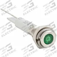 APPROVED VENDOR Flush Panel Light: 6 mm Panel Mounting Hole Dia, LED, Green, Flush Head, H06 (MPN 24M034). Key specifications — Brand: APPROVED VENDOR; Electrical Connection: Lead for Soldering.