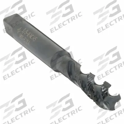 CLEVELAND Spiral Flute Tap: 3/8"-16 UNC, 2B, 3 Flute, Semi-Bottoming Chamfer - Spiral-Flute Taps for Steel & Stainless Steel