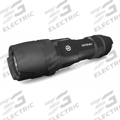 RAYOVAC Flashlight: 300 lm, 3 hr Run Time at Max. Brightness, 168 m Max Beam, 2 Light Outputs - Flashlights