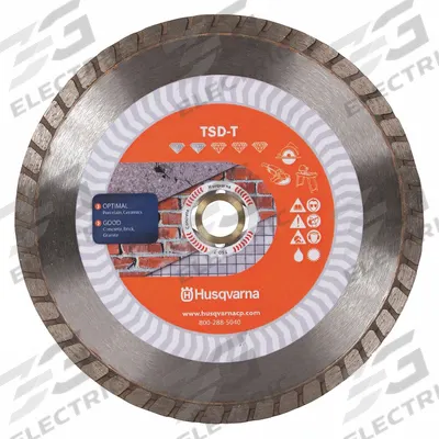 HUSQVARNA Diamond Saw Blade: Brick/Granite/Marble, 6 in Blade Dia., Wet/Dry, Good - Masonry-Cutting Blades
