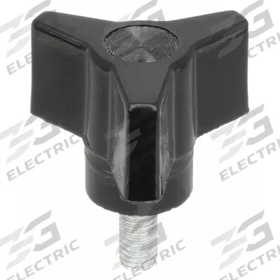 DAVIES Hand Knob: 3 Point, Thermoset, #10-32 Thread, 0.88 in Dia - 3-Arm Knobs with Threaded Stud