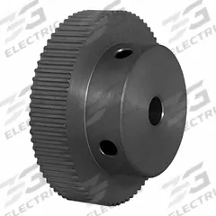 DAYTON Timing Pulley: Modified Curvilinear, Fixed, For GT Timing Belt Section, For 6 mm Belt Wd (MPN 72-2P06-6A3). Key specifications — Brand: DAYTON; Finish: Clear Anodized; For Belt Series: Powerhouse®.