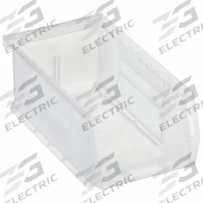 AKRO-MILS Hang and Stack Bin: 4 1/8 in x 7 3/8 in x 3 in, Clear, Label Holder Included - Clearview Plastic Bins
