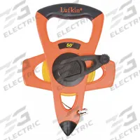 CRESCENT LUFKIN Long Tape Measure: Manual, FE050D, SAE/Engineers Scale, 50 ft, 1/100 ft, Fiberglass. Key specifications — attr939846: FE050D; attr939849: Fiberglass; attr939859: Nonmagnetic Single Hook; attr939850: Single-Sided; attr939855: 1/100 ft; attr944023: Hook End; attr940484: CRESCENT LUFKIN; attr985224: Plastic with Grip.