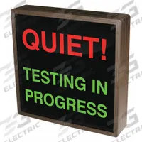 TAPCO Custom Backlit Sign: Quiet! Testing In Progress (MPN 140069)