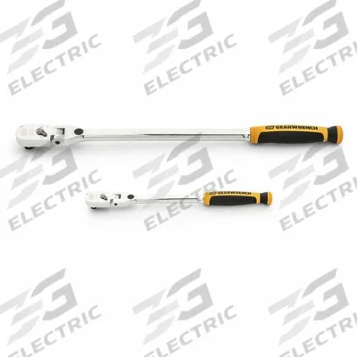 GEARWRENCH Hand Ratchet Set: Pear, Reversible, 9 in_15 1/2 in Overall Lg - Flex-Head Ratchet Sets