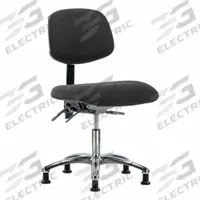 ESD Chair: Fabric, Armless, Ht Range 19 in to 24 in, 18 1/2 in Seat Wd, 17 in Seat Dp, 0 Casters (MPN BR-ESD-FDHCH-CR-T1-A0-EG-ESDBLK). Key specifications — Foot Support: No; Back Tilt Backward: 13.5°; Back Tilt Forward: 10.5°; Base Material: Aluminum; Brand: APPROVED VENDOR; Product Type: ESD Chair; ESD-Safe: ESD-Safe; Seat Tilt Backward: 3°.