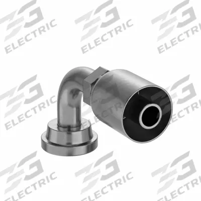 PARKER Hydraulic Crimp Fitting: Steel x Steel, 90° Elbow, -10 For Hose Dash Size - Crimp Hydraulic Hose Fittings with Flange Connection