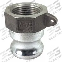 Cam and Groove Adapter: 3/4 in Coupling Size, 3/4 in Hose Fitting Size, 3/4 in-14 Thread Size, FNPT (MPN PLE02). Key specifications — Thread Size: 3/4 in-14; Fitting Type: FNPT; Brand: APPROVED VENDOR.