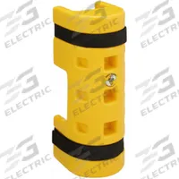 RACK SENTRY Pallet Rack Guard: Strap-On, On Upright, 4 in x 6 1/4 in x 18 in, Thermoplastic, Yellow (MPN RS100CO). Key specifications — Brand: RACK SENTRY; Mounting Location: On Upright; Includes: (2) Straps and Beam Cutout; Color: Yellow; Material: Thermoplastic.