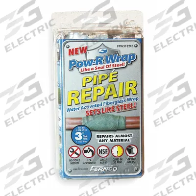 FERNCO Pipe Repair Kit: Resin Fiberglass, 3 in W x 132 in L Wrap Size - Repair Kits for Tube & Pipe