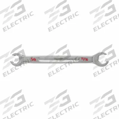MILWAUKEE Flare Nut Wrench: Chrome Vanadium Steel, Chrome - SAE, Double End, Standard-Head, 6-Point Flare Nut Wrenches
